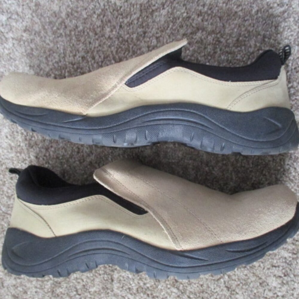 Faded Glory Mens Slip On 14 Tan Brown Suede Loafers Shoes Size 14